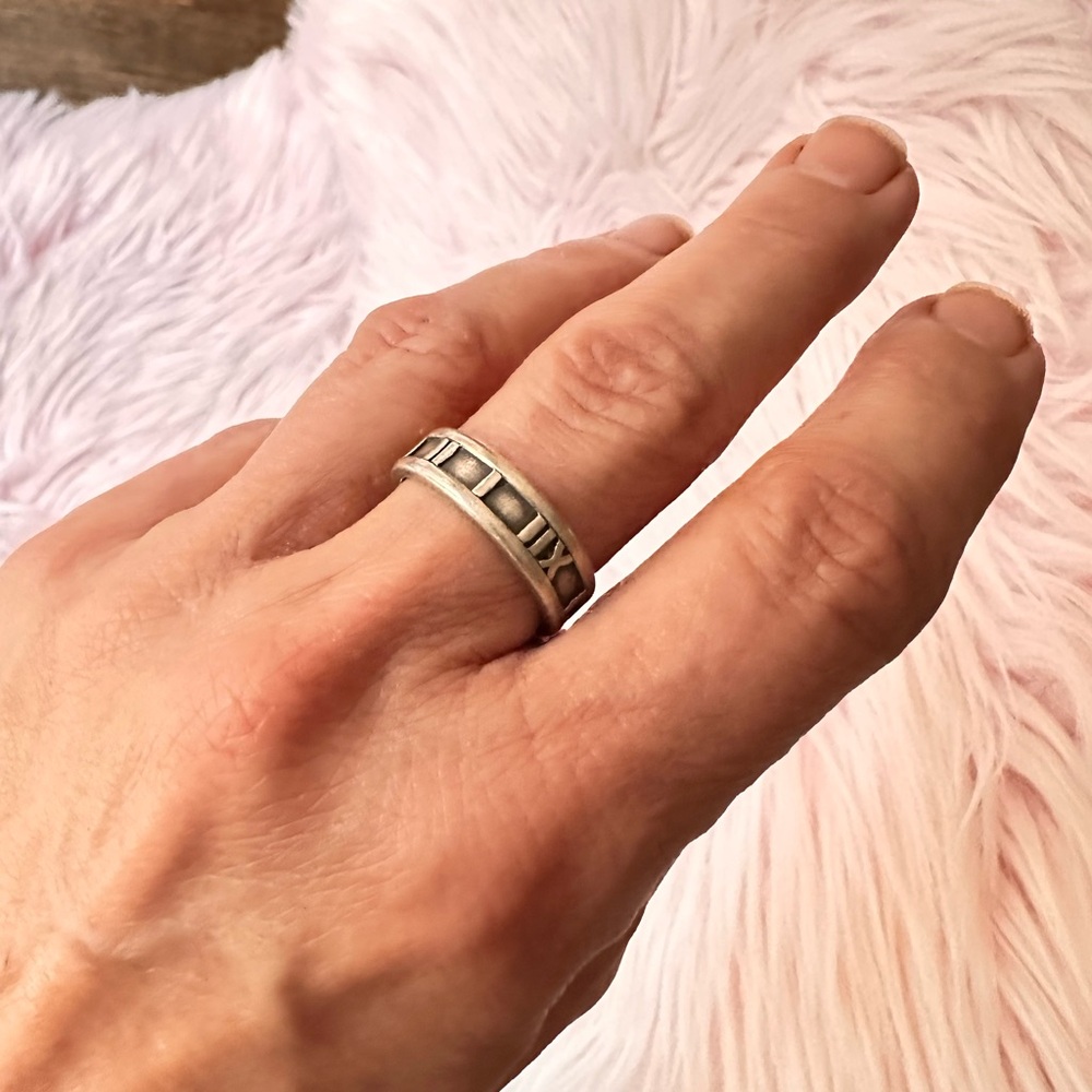 Tiffany & Co. Silver Numeric Ring with Black Accents